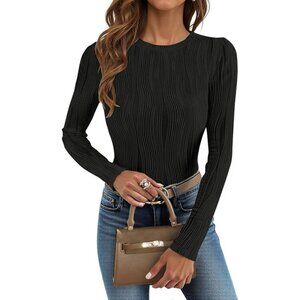 Fall Tops for Women 2025 Trendy Long Sleeve Shirts Dressy Casual Textured Blouse